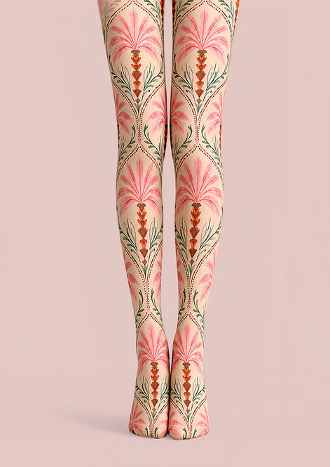 Folk Floral Tights Hosiery Pantyhose L68-135