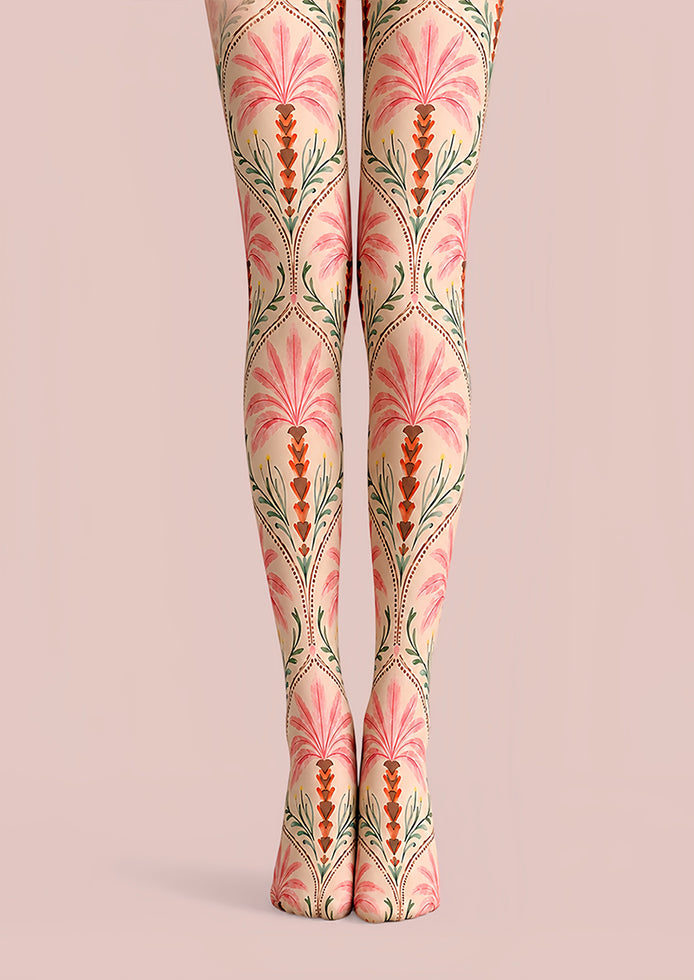 Folk Floral Tights Hosiery Pantyhose L68-135