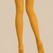 Mustard Yellow Basic Tights Hosiery Pantyhose L68-137