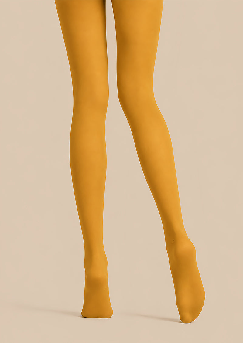 Mustard Yellow Basic Tights Hosiery Pantyhose L68-137