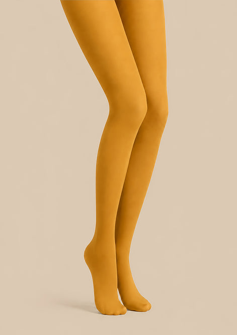 Mustard Yellow Basic Tights Hosiery Pantyhose L68-137