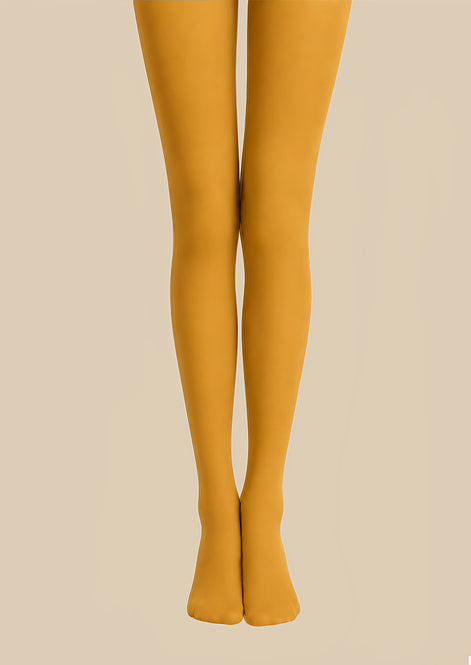 Mustard Yellow Basic Tights Hosiery Pantyhose L68-137