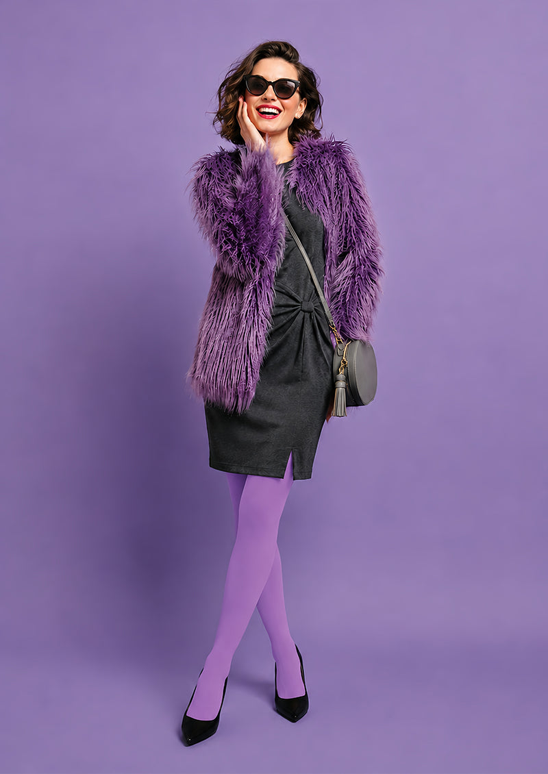 Solid Purple Tights Hosiery Pantyhose L68-138