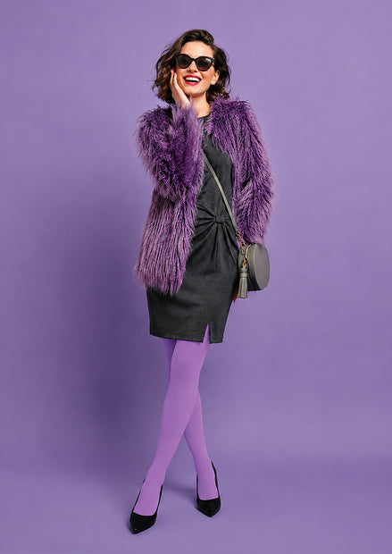 Solid Purple Tights Hosiery Pantyhose L68-138