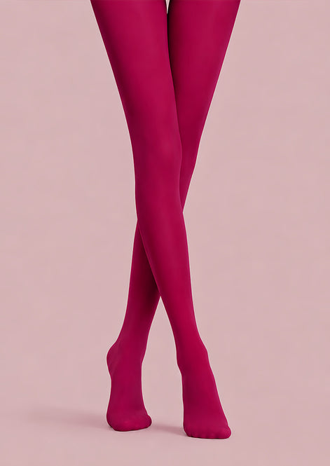 Fuchsia Pink Basic Tights Hosiery Pantyhose L68-139