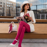 Fuchsia Pink Basic Tights Hosiery Pantyhose L68-139