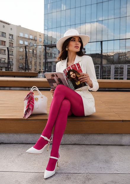 Fuchsia Pink Basic Tights Hosiery Pantyhose L68-139