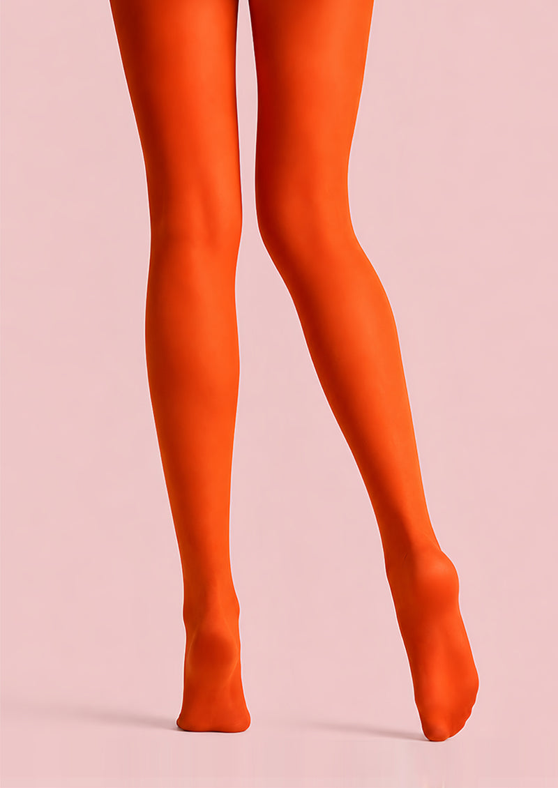 Orange Peacock Animal Print Tights Hosiery Pantyhose L68-14