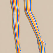 Color Block Vertical Stripe Tights Pantyhose L68-141
