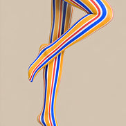 Color Block Vertical Stripe Tights Pantyhose L68-141