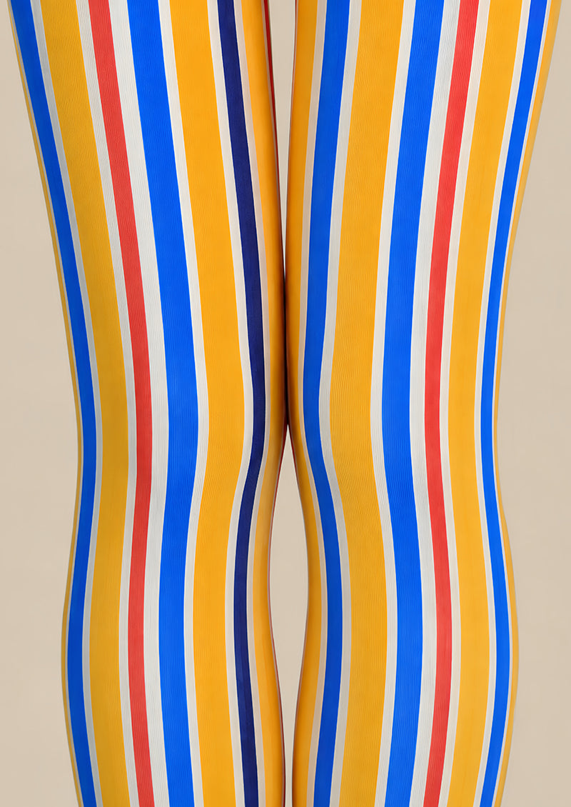 Color Block Vertical Stripe Tights Pantyhose L68-141