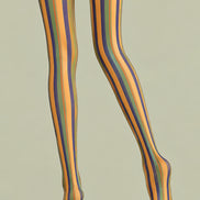 Vintage Rainbow Striped Tights Pantyhose L68-142