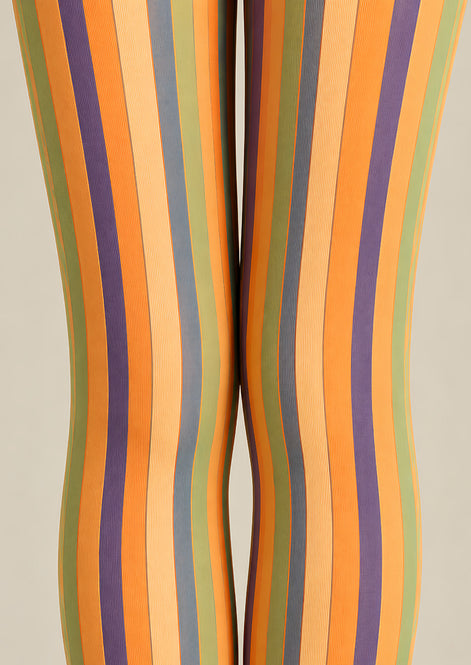 Vintage Rainbow Striped Tights Pantyhose L68-142
