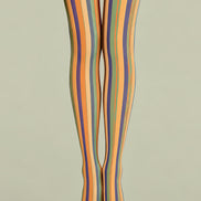 Vintage Rainbow Striped Tights Pantyhose L68-142