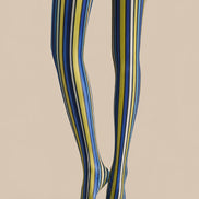 Electric Blue Striped Tights Hosiery Pantyhose L68-143