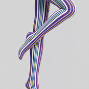 Purple Rhythm Striped Tights Pantyhose L68-144