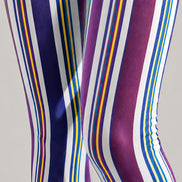 Purple Rhythm Striped Tights Pantyhose L68-144