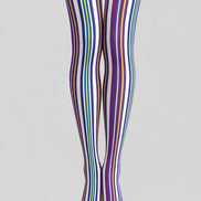 Purple Rhythm Striped Tights Pantyhose L68-144