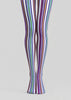 Purple Rhythm Striped Tights Pantyhose L68-144