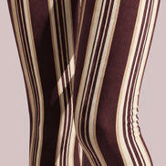 Mocha Classic Striped Tights Hosiery Pantyhose L68-145