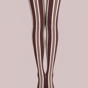 Mocha Classic Striped Tights Hosiery Pantyhose L68-145