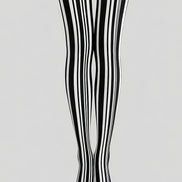 Black White Classic Striped Tights Pantyhose L68-146