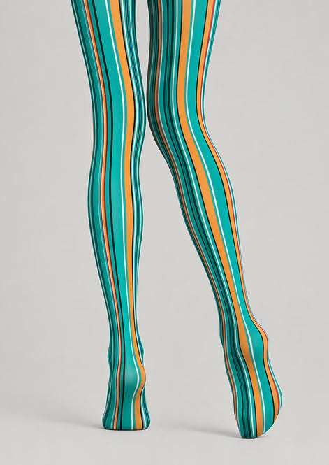 Y2K Colorful Striped Tights Hosiery Pantyhose L68-148