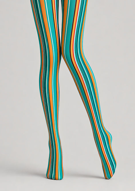 Y2K Colorful Striped Tights Hosiery Pantyhose L68-148