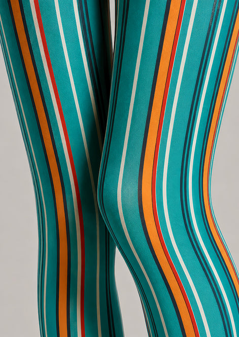 Y2K Colorful Striped Tights Hosiery Pantyhose L68-148