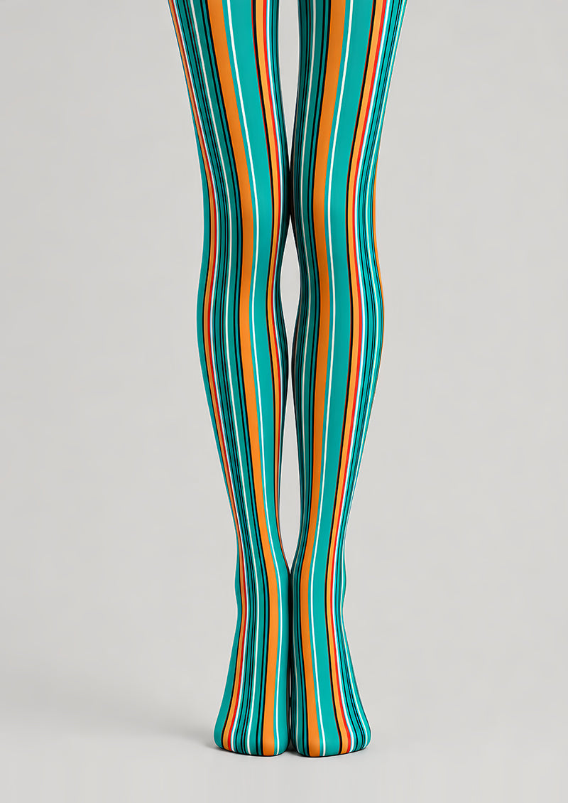 Y2K Colorful Striped Tights Hosiery Pantyhose L68-148