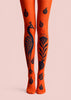 Orange Peacock Animal Print Tights Hosiery Pantyhose L68-14
