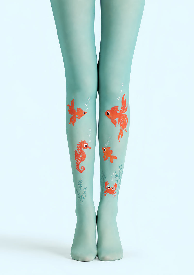 Goldfish Seahorse Animal Print Tights Pantyhose L68-15