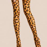 Leopard Fashion Orange Pantyhose Animal Print Tights L68-17
