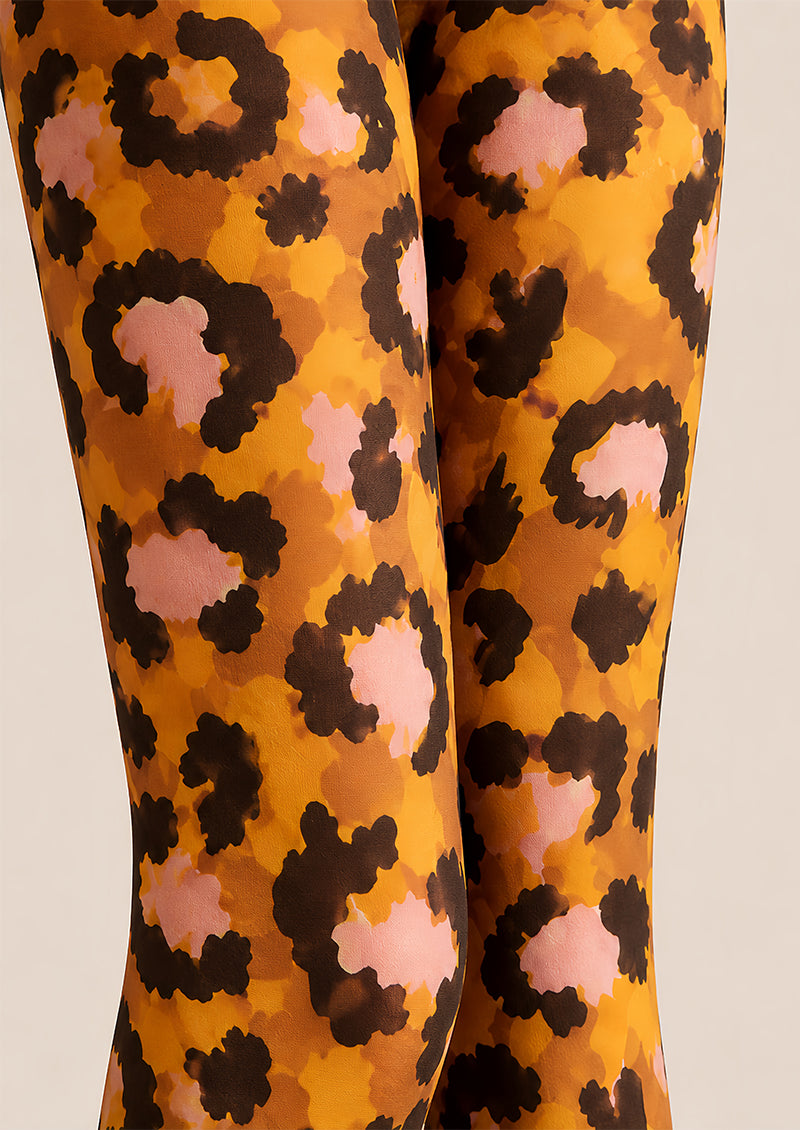 Pink Leopard Fashion Pantyhose Animal Print Tights L68-17