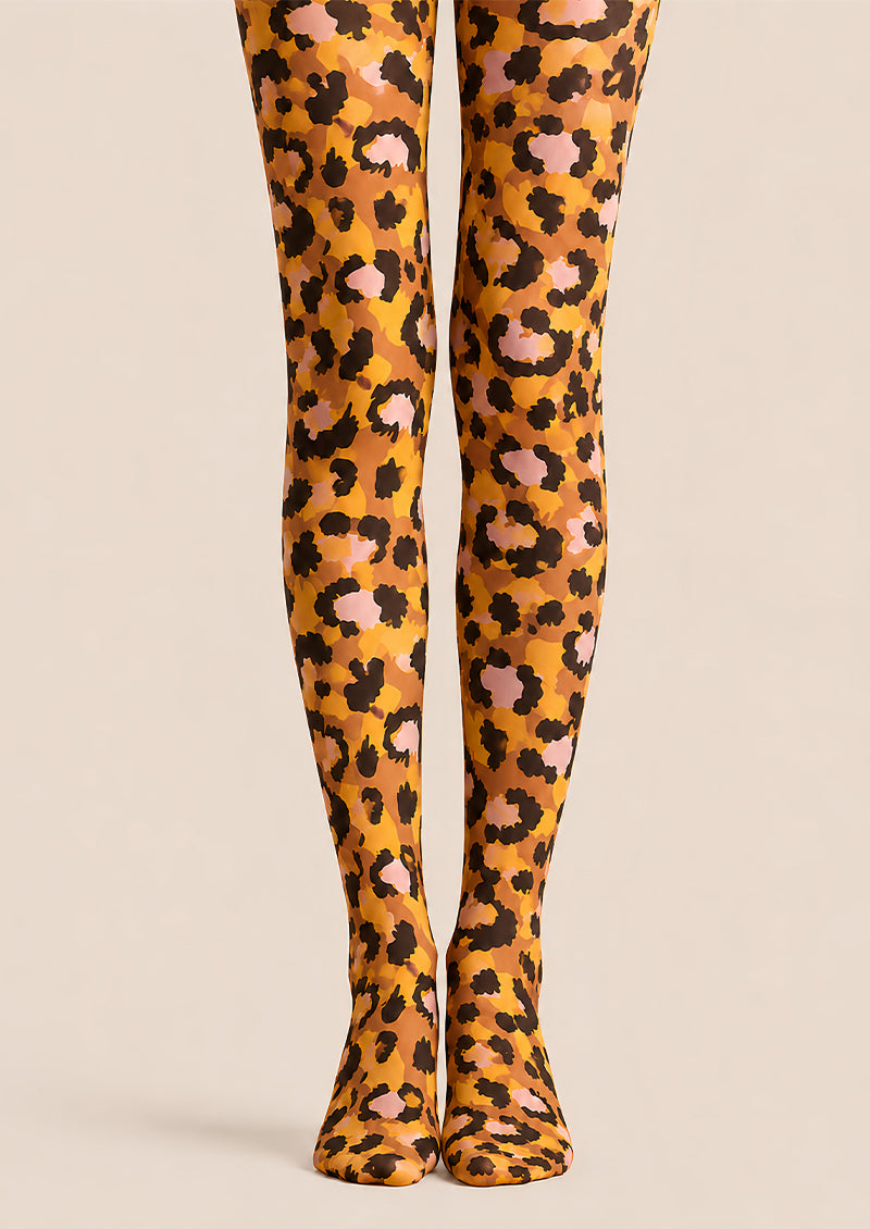 Pink Leopard Fashion Pantyhose Animal Print Tights L68-17