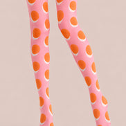 Pink Orange Polka Dot Hosiery Pantyhose Tights L68-2