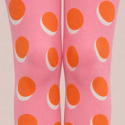 Pink Orange Polka Dot Hosiery Pantyhose Tights L68-2