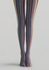 Black Multicolor Pinstripe Graphic Fashion Tights L68-21