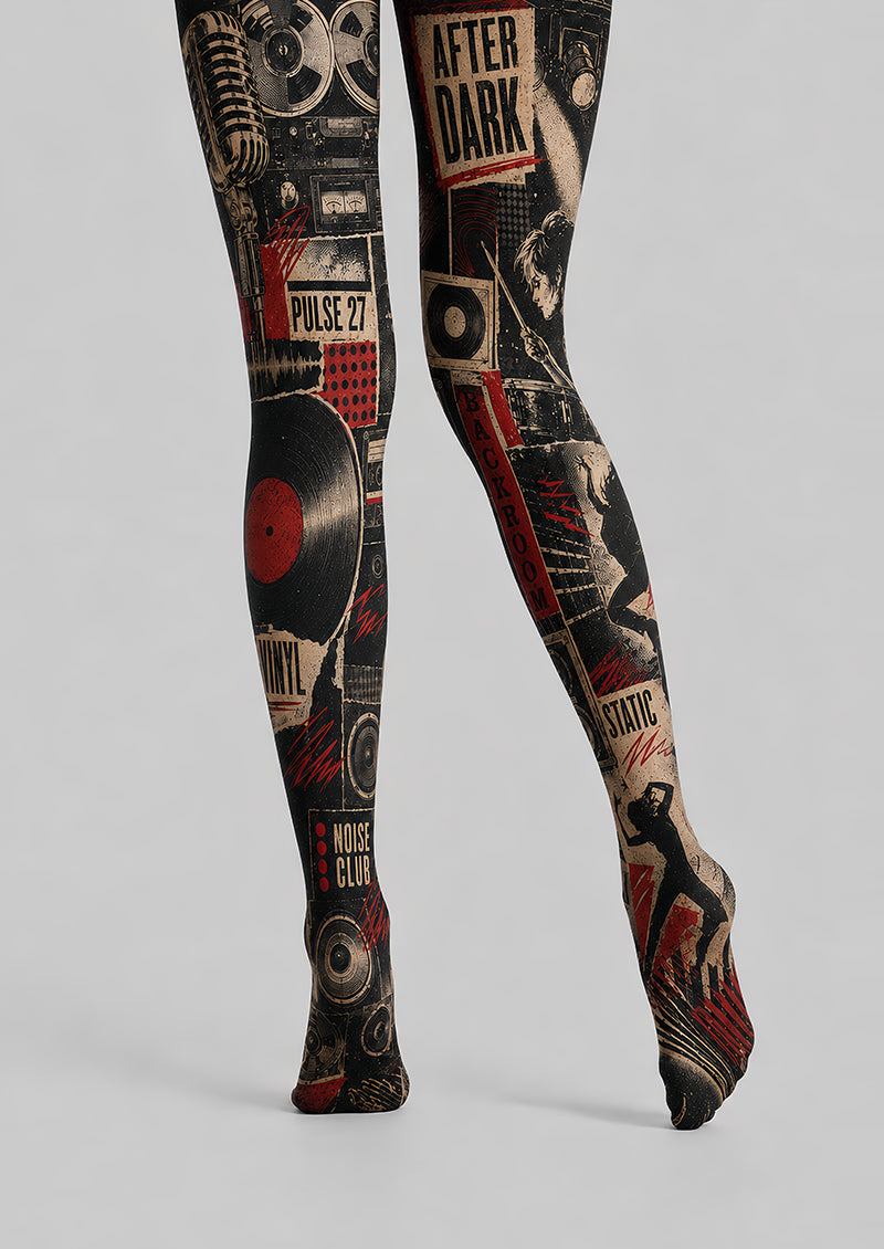Rock Music Y2K Tights Grunge Graphic Pantyhose L68-24