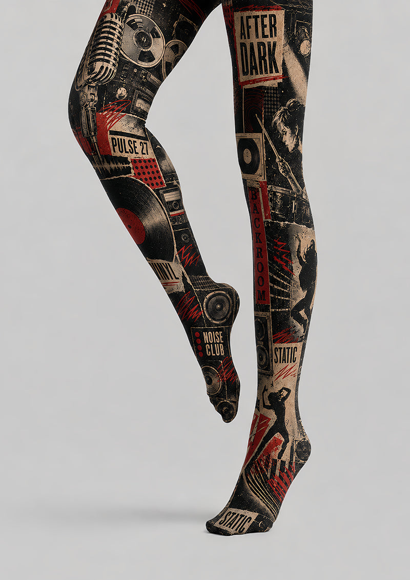 Rock Music Y2K Tights Grunge Graphic Pantyhose L68-24