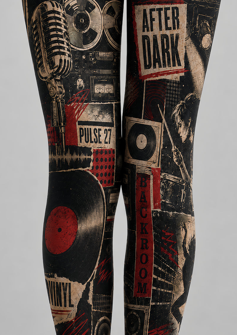 Rock Music Y2K Tights Grunge Graphic Pantyhose L68-24