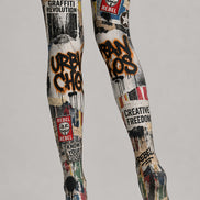 Urban Graffiti Y2K Tights Street Art Pantyhose L68-25