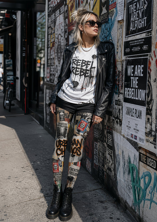 Urban Graffiti Y2K Tights Street Art Pantyhose L68-25