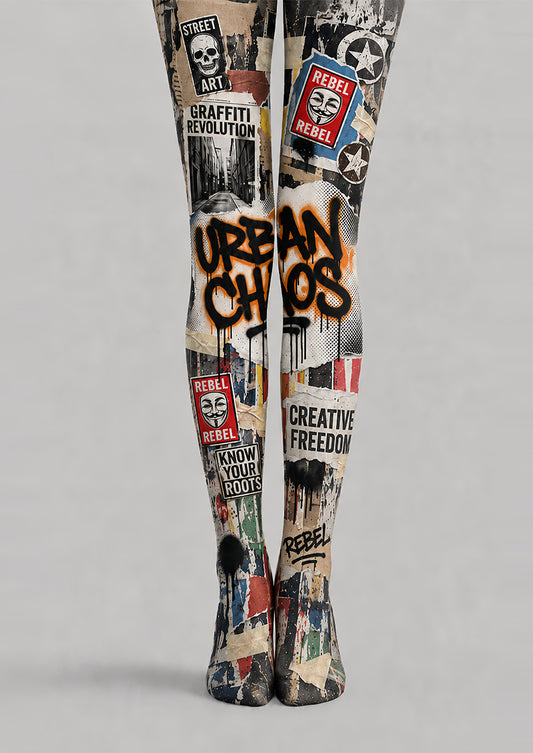 Urban Graffiti Y2K Tights Street Art Pantyhose L68-25