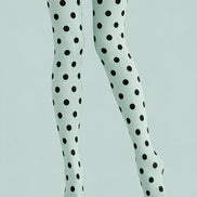 Black Dot Mint Green Tights Everyday Pantyhose L68-28