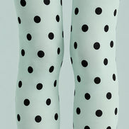 Black Dot Mint Green Tights Everyday Pantyhose L68-28