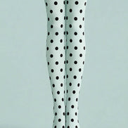 Black Dot Mint Green Tights Everyday Pantyhose L68-28