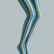 Blue Yellow Striped Pantyhose Colorful Preppy Tights L68-29