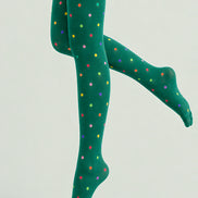 Colorful Polka Dot Pantyhose Green Graphic Tights L68-3