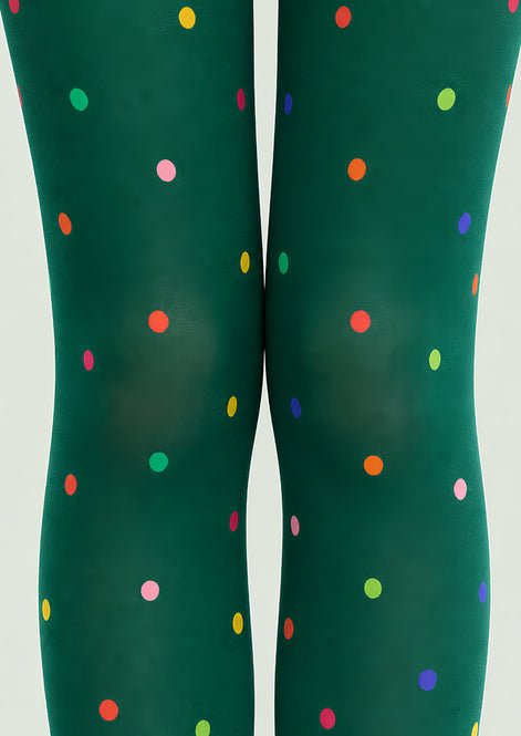 Colorful Polka Dot Pantyhose Green Graphic Tights L68-3